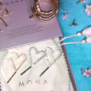 Heart Hair Clips Set - Gold and Silver